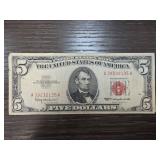 1963 United States $5 Red Seal Note