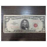 1963 $5 United States Red Seal Star Note