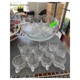 Tiffin Franciscan Bullseye Punchbowl Set
