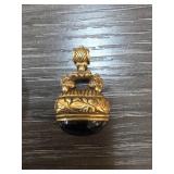Gold-Tone Ornate Fob Seal Pendant