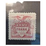 US 1898 Army Frank Official Stamp