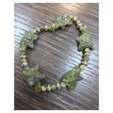 Jade Turtle Bead Stretch Bracelet