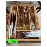Skandia Flatware Set with White Handles