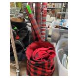 Buffalo Plaid Basket and Wrapping Paper Set