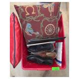 Shoes, Cushions, Mug and Books Lot