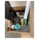 Box Lot With Framed Flag and Poster