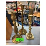 Three Brass Candlesticks