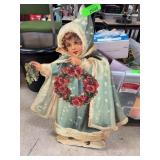 Victorian-Style Holiday Girl Standee