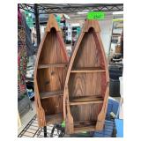 Wooden Boat-Shaped Wall Shelves