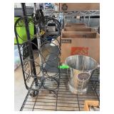Metal Wine Rack and Stainless Champagne Ice Bucket