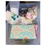 Sewing Notions and Vintage Linens Lot