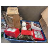 Christmas Decor Lot With Pre-Lit Pine