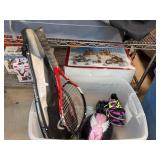 Sports Equipment Lot: Tennis, Track, Helmets
