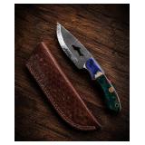 Custom Fixed Blade Knife with Leather Sheath