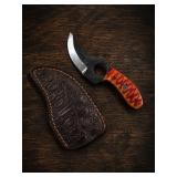 Custom Fixed Blade Knife with Leather Sheath