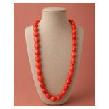 Red Coral Bead Necklace