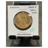 2007-D Thomas Jefferson Presidential $1 Coin