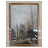 Salisbury Cathedral West Front 1836 Print