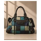 Balenciaga Motocross Patchwork Leather Handbag