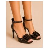 Prada Patent Leather Heeled Sandals, 38