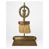 Brass Hearth Brush and Dustpan Set w Doorknob +