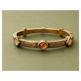 Witch Bangle Bracelet with Amber Accent