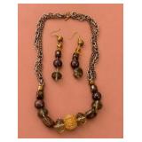 Beaded Necklace and Earring Set