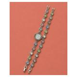 Geneva Silver-Tone Watch and Bracelet Set