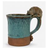 Handcrafted Pottery Mug with Armadillo Detail