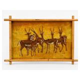 H. Njoroge African Wildlife Batik Painting