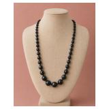 Faceted Black Bead Necklace