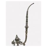 Decorative Silver Metal Pipe with Hinged Lid