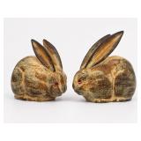 Mid Century Japanese Ceramic Rabbit Figures