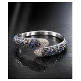 Swarovski Pave Crystal Hinged Bangle Bracelet