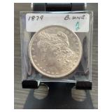 1879 Morgan Silver Dollar Coin B. UNC