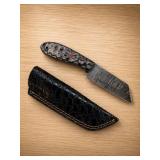 Custom Damascus Fixed Blade Knife with Sheath
