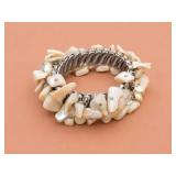 Shell and Metal Stretch Bracelet