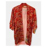 Cortex Red Silk Brocade Kimono Robe