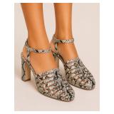 Kate Spade Grey Snake Print Leather Sandals New