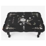 Black Lacquered Table with Inlaid Mother of Pearl