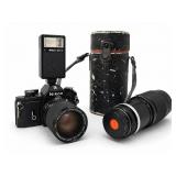 Nikon EM Camera Set With Lenses and Flash