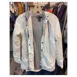 DIESEL White Nylon Hooded Jacket Size S