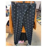 LOFT Marisa Black Pants Size 10 with Dog Motf