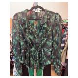 Topshop Sheer Floral Blouse, Size 6
