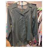 Theyskens' Theory Sheer Green Blouse