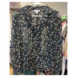 TOPSHOP Black Floral Sheer Blouse, Size 4