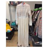 Self-Portrait White Lace Long Dress, Size 8