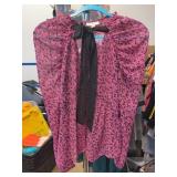 Topshop Pink Floral Long Sleeve Blouse, Size