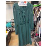 Miss Selfridge Green Long Sleeve Dress, Size