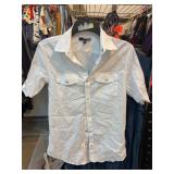 Murano Slim Fit White Short Sleeve Shirt S